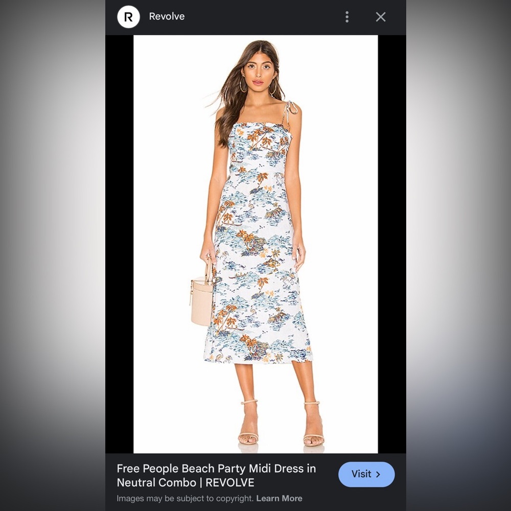 Free People Beach Party Flamingo Midi Linen Blend Dress - Picture 16 of 16